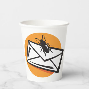 Black Beetle Insect on Envelope Paper Cups