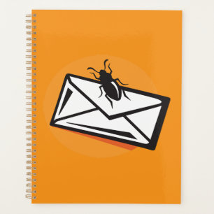 Black Beetle Insect on Envelope Planner