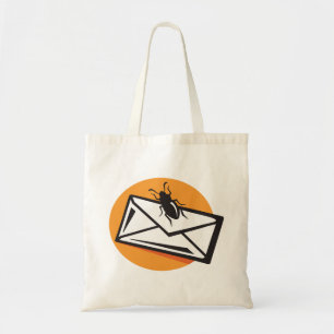 Black Beetle Insect on Envelope Tote Bag
