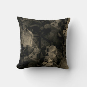 Black & Beige Abstract Color Block Design Throw Pillow