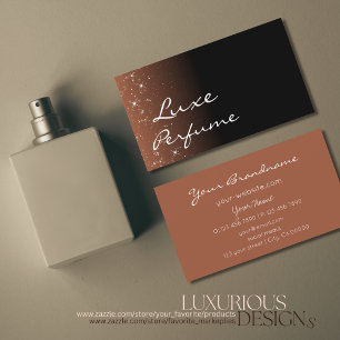 Black Beige Brown Glitter Stars Elegant and Simple Business Card