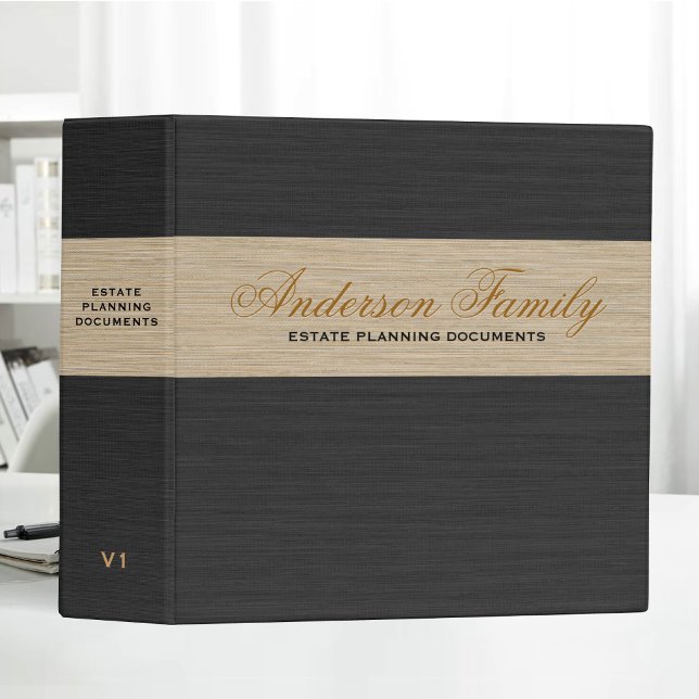 Black Beige Linen Estate Planning Trust Documents Binder (Creator Uploaded)