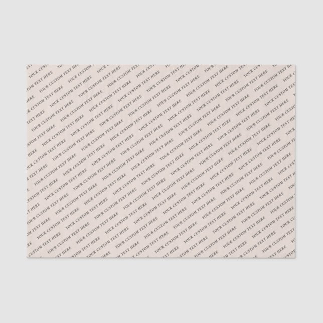 Black & Beige Minimal Custom Text Business Tissue Paper (Front)