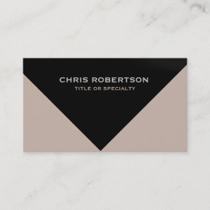Black Beige Modern Simple Plain Business Card