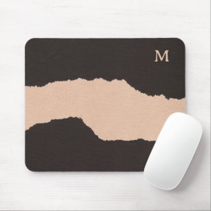 Black & Beige Torn Edges Mouse Pad