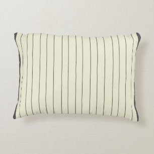 Black Beige Vertical Stripe Pattern Accent Pillow