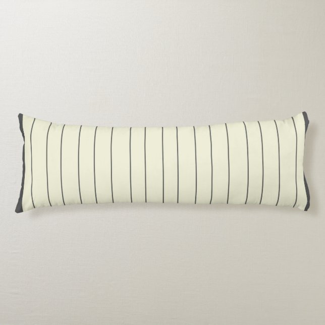 Black Beige Vertical Stripe Pattern Body Pillow (Front)