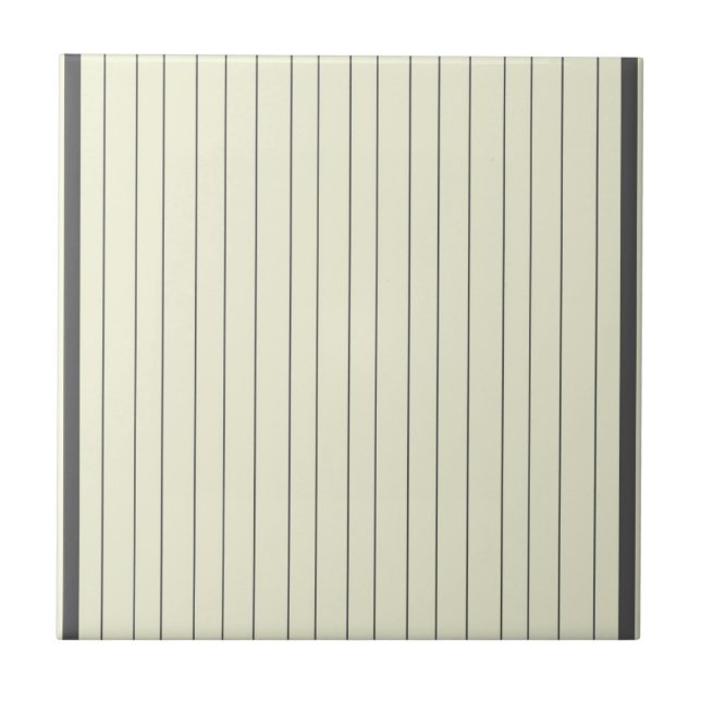 Black Beige Vertical Stripe Pattern Tile (Front)