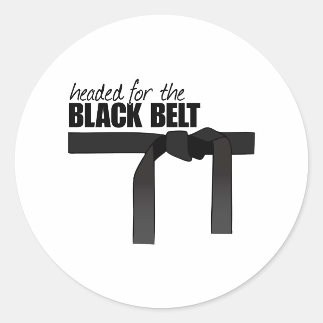 Black Belt Classic Round Sticker (Front)