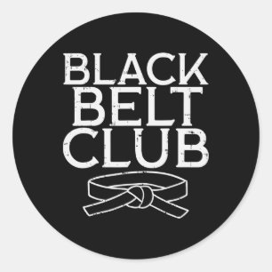 Black Belt Club Cool Karate Taekwondo Kung Fu Jiu  Classic Round Sticker