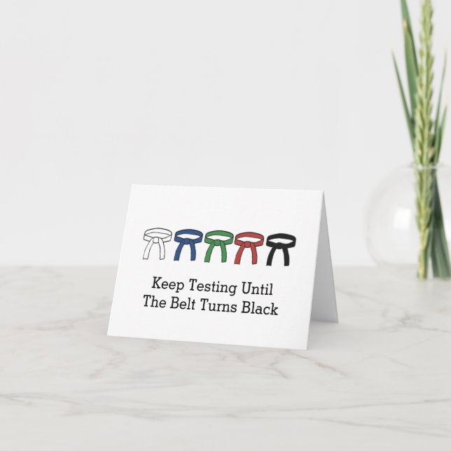 Black Belt Congratulations Taekwondo Karate Judo Thank You Card (Front)