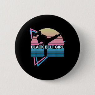 Black Belt Girl - Judo Karate Jiu Jitsu Taekwondo 2 Inch Round Button