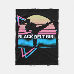 Black Belt Girl - Judo Karate Jiu Jitsu Taekwondo  Fleece Blanket