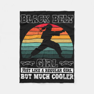 Black Belt Girl Karate Black Belt Promotion Black Fleece Blanket