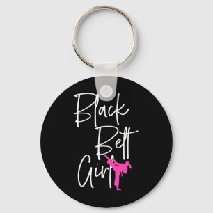 Black Belt Girl Karate Jiu Jitsu Taekwondo Martial Keychain
