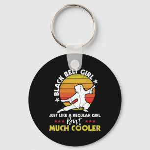 Black Belt Girl - Karate Taekwondo Mixed Martial A Keychain