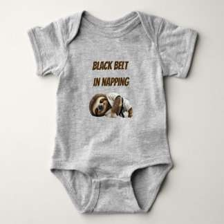 Black Belt In Napping Sloth Baby Bodysuit