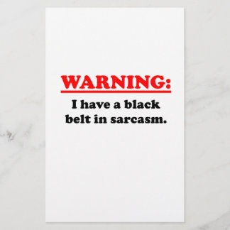 Black Belt In Sarcasm Stationery