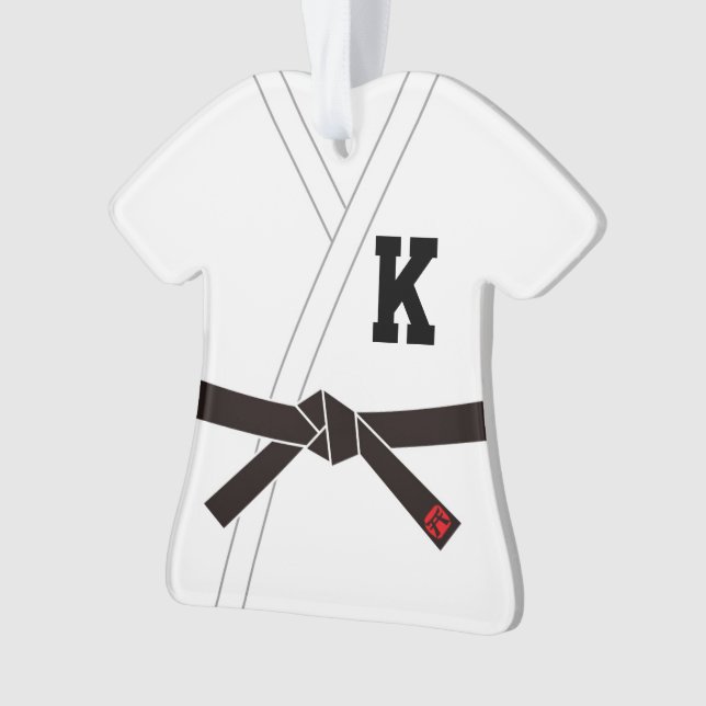 Black Belt (Initial Customizable) Ornament (Front)