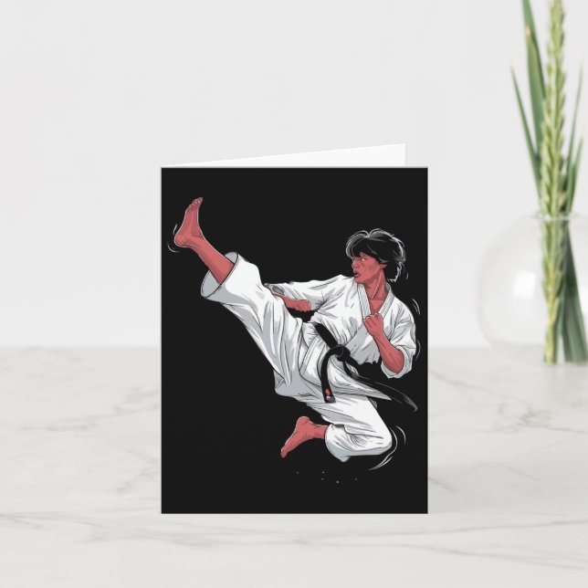 Black Belt Karate Fighter  Card (Front)