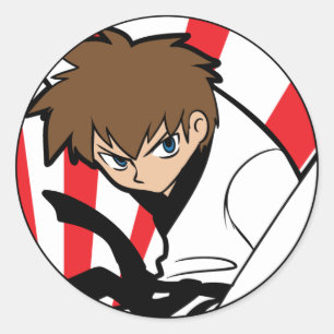 Black Belt Karate / Ninja Brunette Boy Sticker