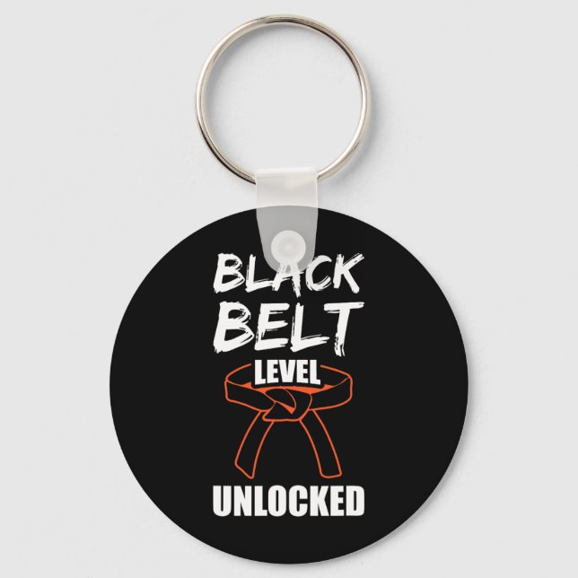 Black Belt Level Unlocked 1  Keychain (Front)