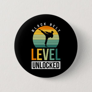 Black Belt Level Unlocked 3 2 Inch Round Button