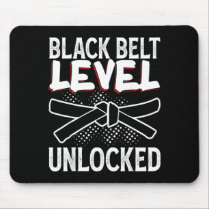 Black Belt Level Unlocked Mouse Pad