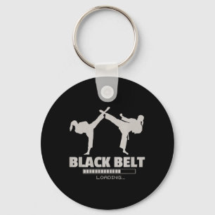 Black Belt Loading Karate Premium Tri-Blend Keychain