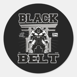 Black Belt Martial Arts Championship Achieved! Classic Round Sticker