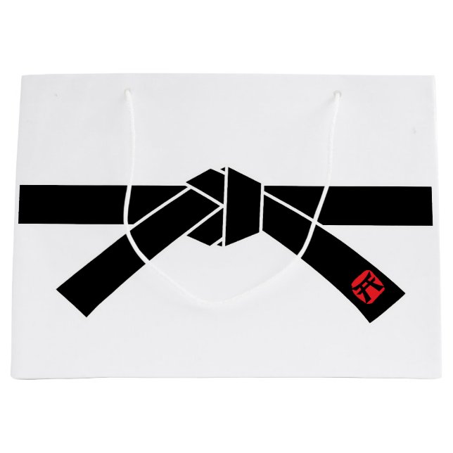 Black Belt, Martial Arts Large Gift Bag (Front)