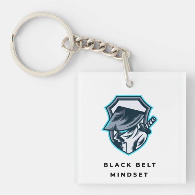 Black Belt Mindset Keychain (Front)