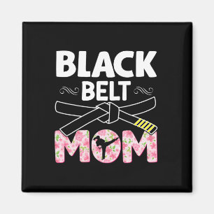 Black Belt Mom Floral Tkd Taekwondo Karate Martial Magnet