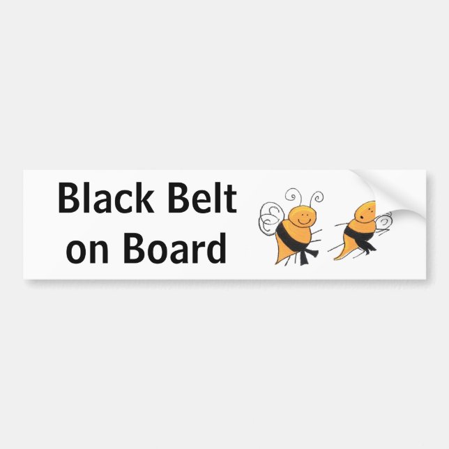 Black Belt on Board-bumper sticker (Front)