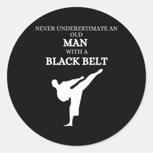 Black Belt Saying Karate Martial Arts Classic Round Sticker
