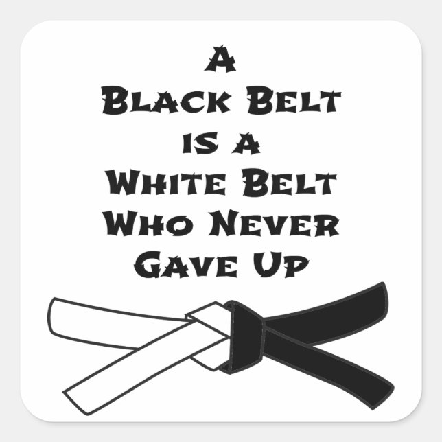 Black Belt Square Sticker (Front)