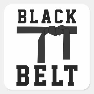 Black Belt Square Sticker