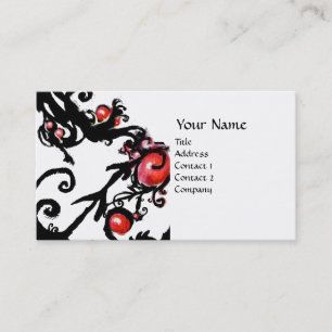 BLACK BERRIES SWIRLS metallic eggshell Business Card