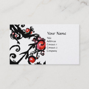 BLACK  BERRIES SWIRLS metallic pearl Business Card