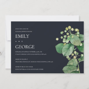 BLACK BERRY LEAFY FOLIAGE REHEARSAL DINNER INVITE