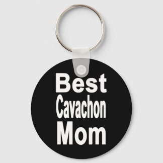 Black Best Cavachon Mom Keychain