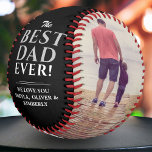 Black Best Dad Ever Father`s Day 2 Photo Collage Softball<br><div class="desc">Black Best Dad Ever Father`s Day 2 Photo Collage Softball. The best dad ever 2 photo template softball. Personalize it with your 2 favourite photos and your names in the love message. The background is black and the text is in trendy white and grey typography. You can change any text...</div>