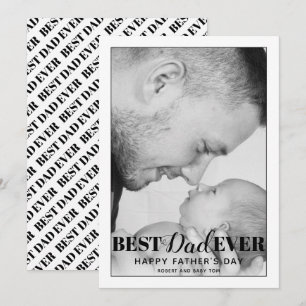 Black Best Dad Ever typography Father's Day card