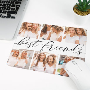 Black   Best Friends Photo Collage Mouse Pad