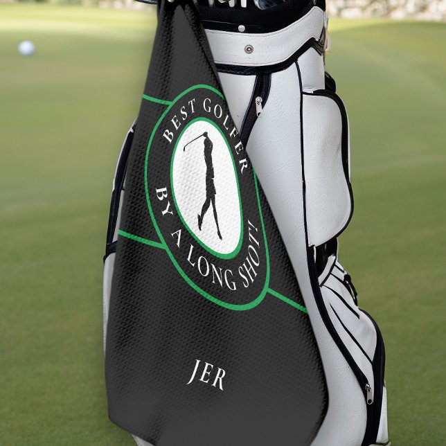 Black Best Golfer By A Long Shot For Her Green Golf Towel (Creator Uploaded)