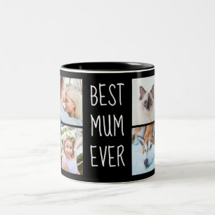 Black Best Mom Ever Custom Photo Mug