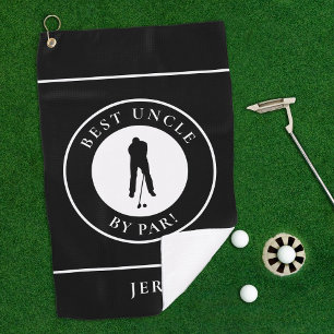 Black Best Uncle Family Golfer Monogram Sports Pro Golf Towel