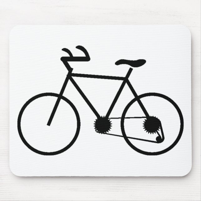 Black Bicycle Mouse Pad Custom Designed (Front)