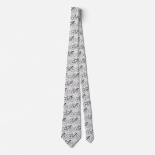 Black bicycle on grey tie