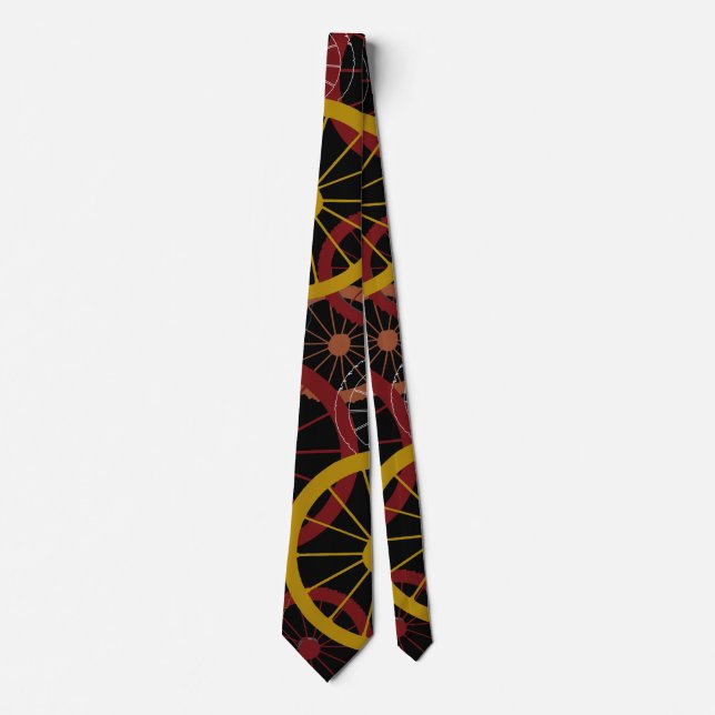 Black Bicycle Wheels Tie (Front)